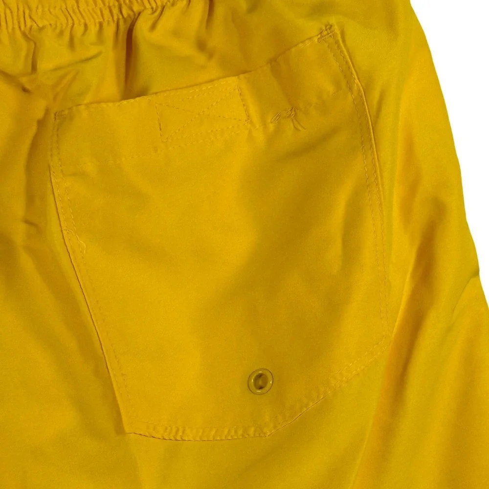 NWT Old Navy Mens Swim Trunks Yellow Solid Board Shorts‎ Mesh Liner Medium